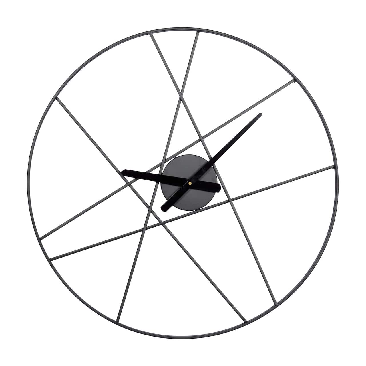 CosmoLiving by Cosmopolitan 24" Black Metal Contemporary Wall Clock